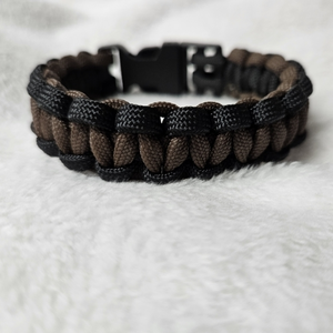 Paracord Bracelet Large Black Brown 8"‎